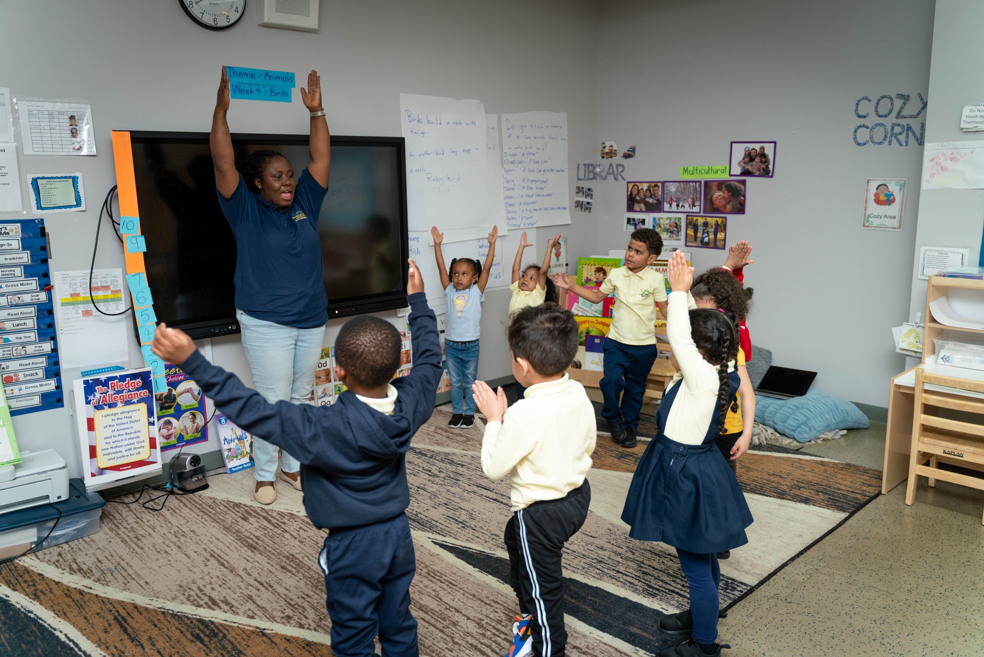 District 9 Pre-K students and staff at a community event